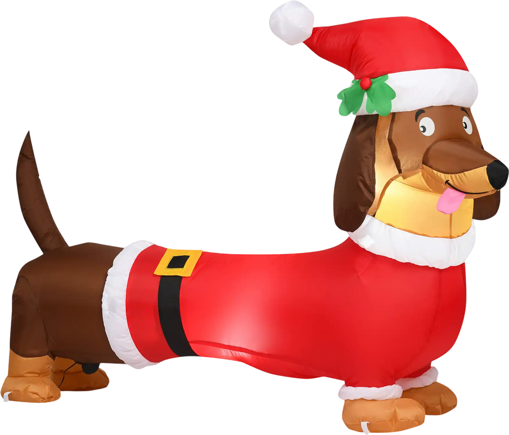 5 Feet Inflatable Christmas Dog with LED Lights
