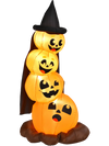 7 Feet Halloween Inflatable Pumpkin Combo with Witch's Hat and LED Lights