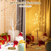 4FT pre-lit white twig birch tree with 48 LED lights, perfect for festive indoor holiday decoration.