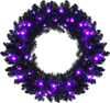 24 Inch Pre-lit Halloween Wreath with 35 Purple LED Lights
