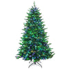 Pre-lit 7ft artificial Christmas tree with app-controlled LED lights, featuring lush PE and PVC branches for festive.