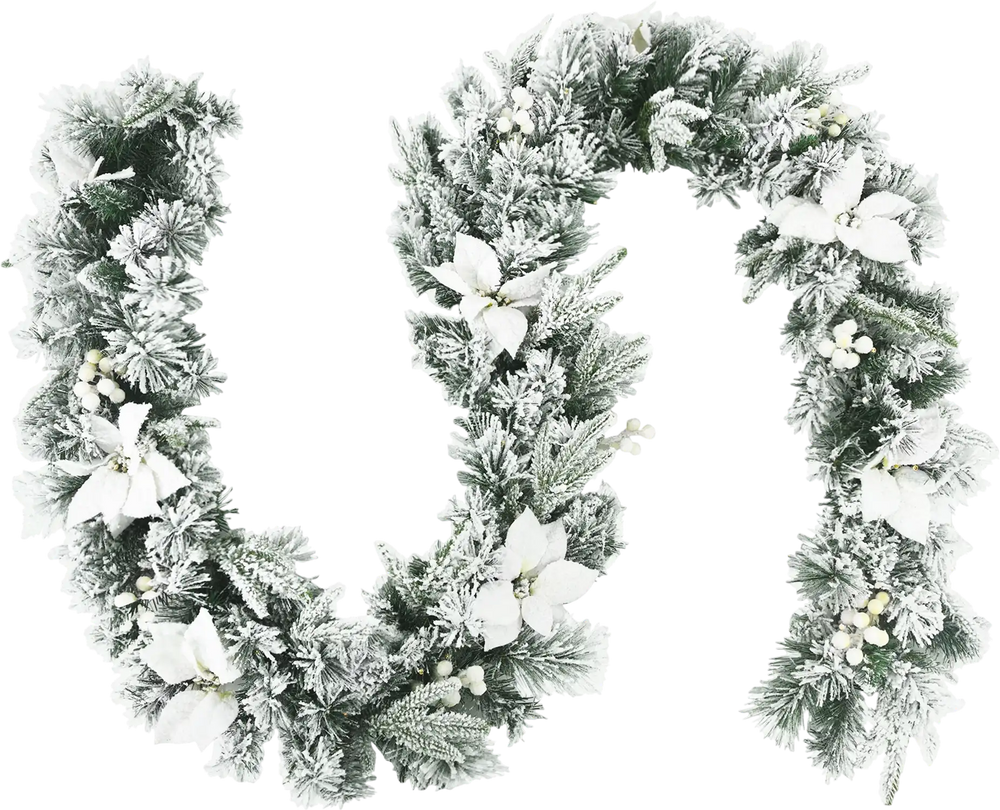 9 Feet Pre-Lit Artificial Christmas Garland with 50 LED Lights