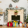 9 feet pre-lit artificial Christmas garland with 50 LED lights, featuring snow flocked appearance and lush white.