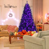 Black Artificial Christmas Halloween Tree with Purple LED Lights-7 ft - Gallery View 1 of 12
