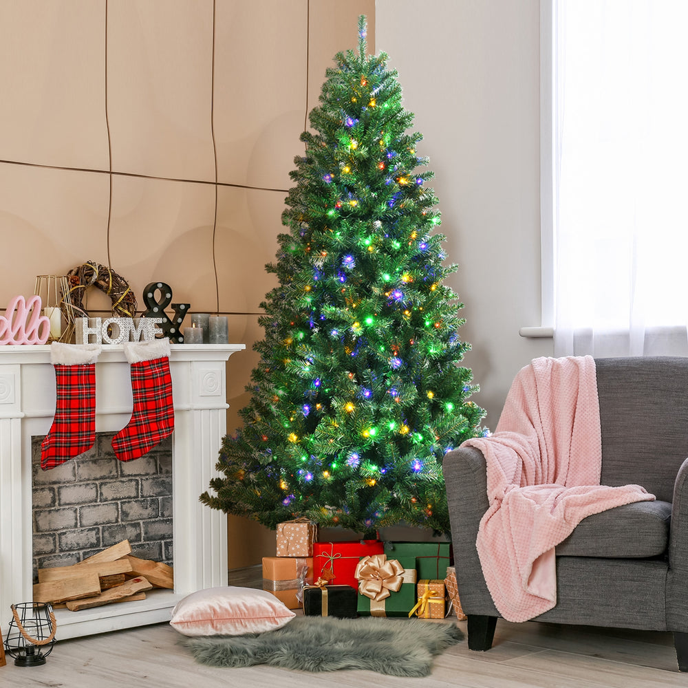 Artificial Hinged Christmas Tree with Remote-controlled Color-changing LED Lights-8' - Gallery View 1 of 13