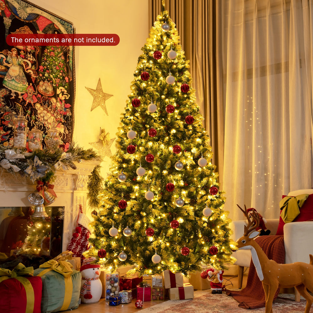 Pre-Lit Hinged Lifelike Lush Artificial Christmas Tree with PVC Tips-9 Feet - Gallery View 1 of 13