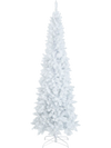 7 Feet Pre-Lit Hinged Pencil Christmas Tree White with 300 LED Lights and 8 Flash Modes