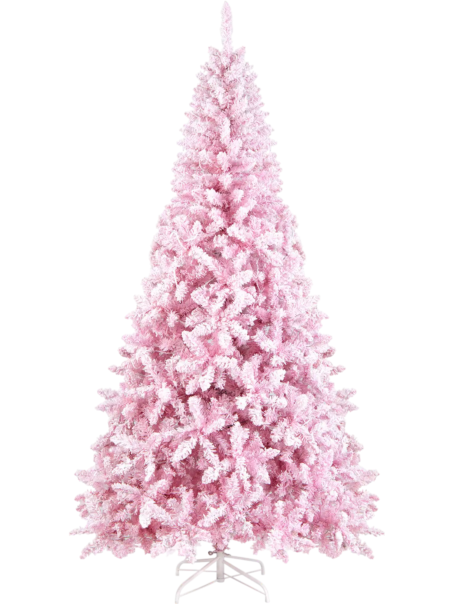 Costway 7.5' Flocked Pink Christmas Tree 86405237 New