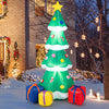 Inflatable 6-foot Christmas tree with LED lights and 3 colorful gift boxes, perfect for outdoor holiday decoration.