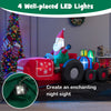 Santa Claus inflatable decoration with gifts, 9 feet long, featuring bright LED lights for festive outdoor displays.