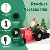 9-foot Christmas inflatable featuring Santa on a tractor with gifts, equipped with LED lights and ground stakes for.