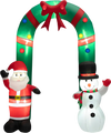 8 Feet Christmas Inflatable Archway with Santa Claus and Snowman