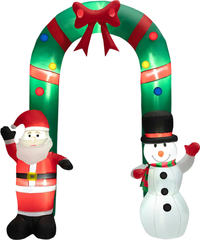 Costway 8' Christmas Inflatable Archway Santa Claus Snowman 32795814 New