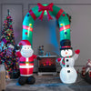 Inflatable 8-foot Christmas archway featuring Santa Claus and a snowman, perfect for festive indoor and outdoor.