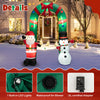 8-foot Christmas inflatable archway featuring Santa Claus and snowman, with built-in LED lights for festive outdoor.