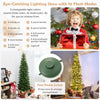 7.5 feet pre-lit artificial Christmas tree with warm white and multi-color LED lights, featuring a foot pedal switch.