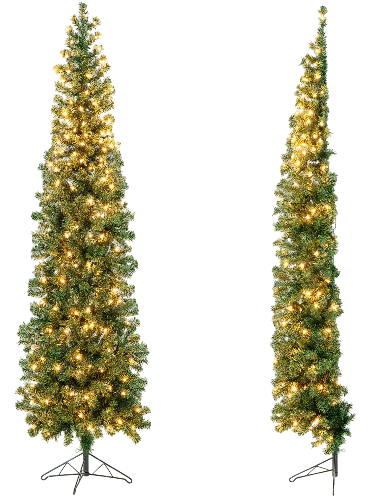 Costway 7' Prelit Half-Shape Christmas Tree 8 Lighting Modes 80521964 New