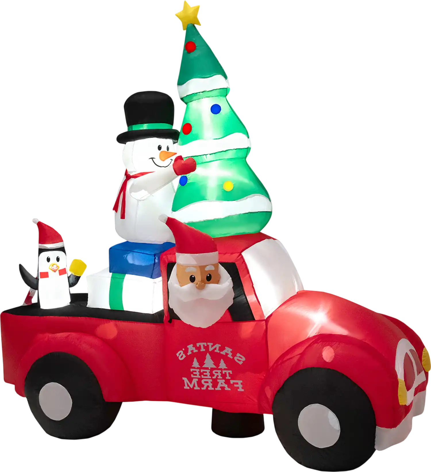 Costway 8' Wide Inflatable Santa Claus Driving Car w/ LED Air Blower 06392814 New