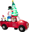 8 Feet Wide Inflatable Santa Claus Driving a Car with LED and Air Blower