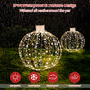 Golden Christmas LED light balls with 180 warm and white lights, IP44 waterproof, ideal for festive outdoor decoration.