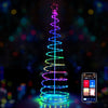 6 feet light up spiral Christmas tree with colorful lights and star topper, perfect for outdoor holiday decorations.