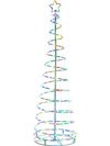 6-foot light-up spiral Christmas tree with colorful lights and star topper, perfect for outdoor holiday decoration.