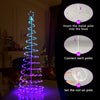 6 feet light up spiral Christmas tree with a star top, featuring colorful lights and a sturdy metal frame for outdoor.