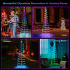 6 feet light up spiral Christmas tree with colorful lights and star, perfect for festive outdoor decoration.
