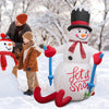6FT inflatable snowman decoration with LED lights, built-in sandbag for stability, perfect for outdoor Christmas.