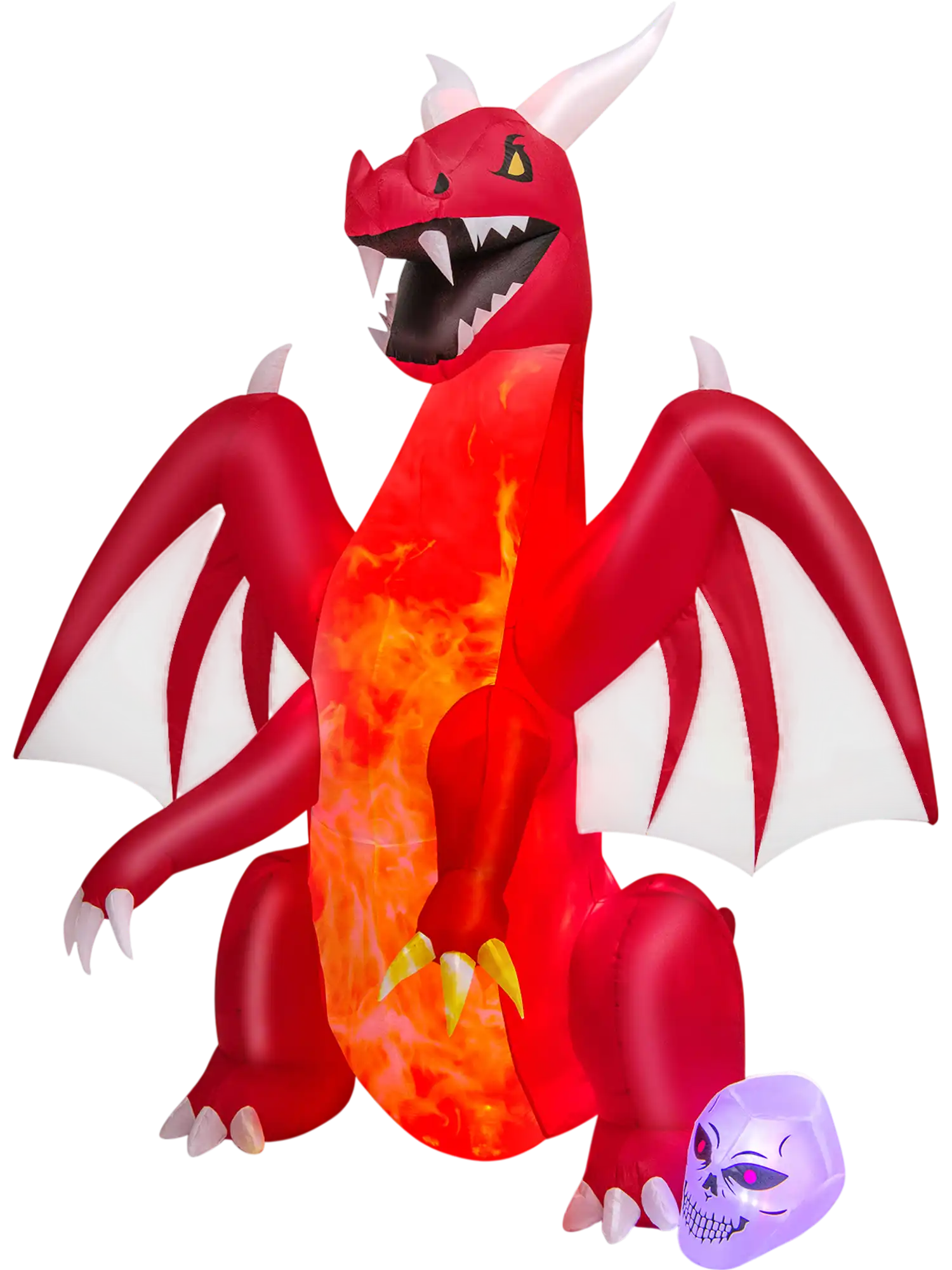 Costway 8' Halloween Inflatable Red Dragon with Wings Skull 17536428 New