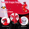 Detailed close-up of the 8-foot red dragon inflatable's fierce face and huge wings, perfect for Halloween festivities.