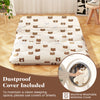Foldable full-size futon mattress with washable cover, featuring cute bear design, ideal for camping and home use.