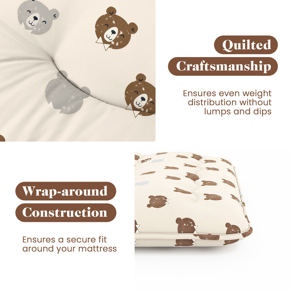Foldable futon mattress featuring quilted craftsmanship and a washable cover, ideal for camping and versatile use.