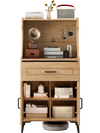 Coffee bar cabinet featuring a storage drawer, adjustable shelves, and sleek round corners for safe kitchen.