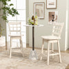 Counter Height Barstools Set of 2 with 6-Grid Hollow Back and Seat-White - Gallery View 1 of 9