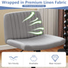 Gray Criss Cross Chair with wheels features a soft-padded wide seat, premium linen fabric, and breathable design for.