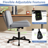 Criss Cross Chair with wheels features a gray soft-padded wide seat, height adjustment, and rocking tension for.