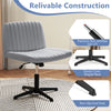 Gray Criss Cross-Legged Swivel Desk Chair with sturdy base and non-slip foot pads, ideal for comfortable cross-legged.