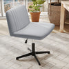Gray Criss Cross-Legged Swivel Desk Chair with contoured seat and height adjustment, ideal for comfortable workspace.