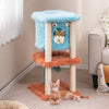 Cute monster-themed cat tower in blue with plush condo, sisal scratching post, and playful design for indoor cats.