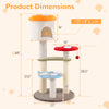 Mushroom-shaped cat tree featuring sisal scratching posts, padded platforms, and a cozy top condo for playful cats.