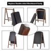Wood A-frame sidewalk signage chalkboard with double-sided design, perfect for advertising and announcements.
