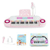 Multifunctional pink 37-key electric keyboard piano with microphone, recording features, and included accessories for.