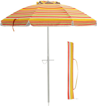 Costway 6.5' Beach Patio Umbrella with Carry Bag 69514702 New
