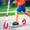 Portable Folding Sports Kick Scooter with LED Wheels-Pink - Gallery View 1 of 12
