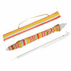 6.5ft beach umbrella with colorful stripes, UPF 50+ sun protection, and carry bag, ideal for outdoor leisure activities.
