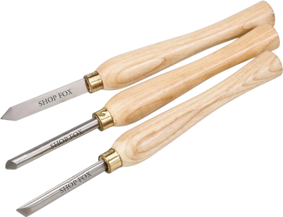 Shop Fox D3782 Chisels & Gouges Lathe Chisel Set 3 pc New