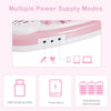 Multifunctional 37-key pink electric keyboard piano with microphone, featuring USB charging and battery options for.