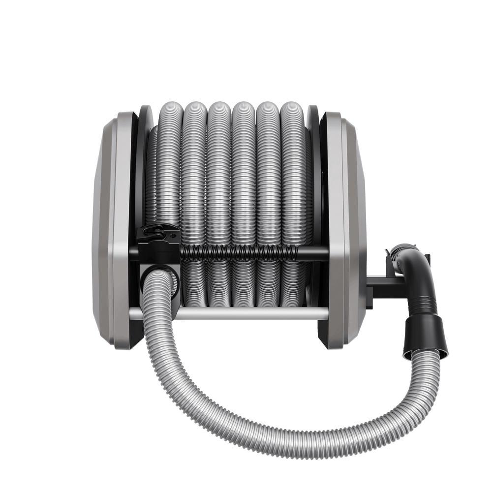 Giraffe Tools Retractable Vacuum Extension Hose Reel 1-1/4 in 30 ft Light Grey New