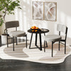 Gray dining chair set of 2 with curved backrest and padded seat, perfect for contemporary dining rooms or cafes.